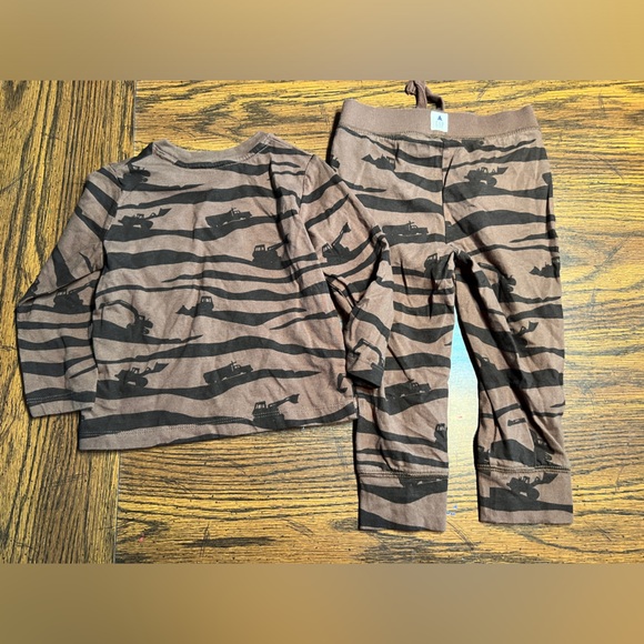 Gap boys brown construction matching outfit set 2T - Picture 2 of 2